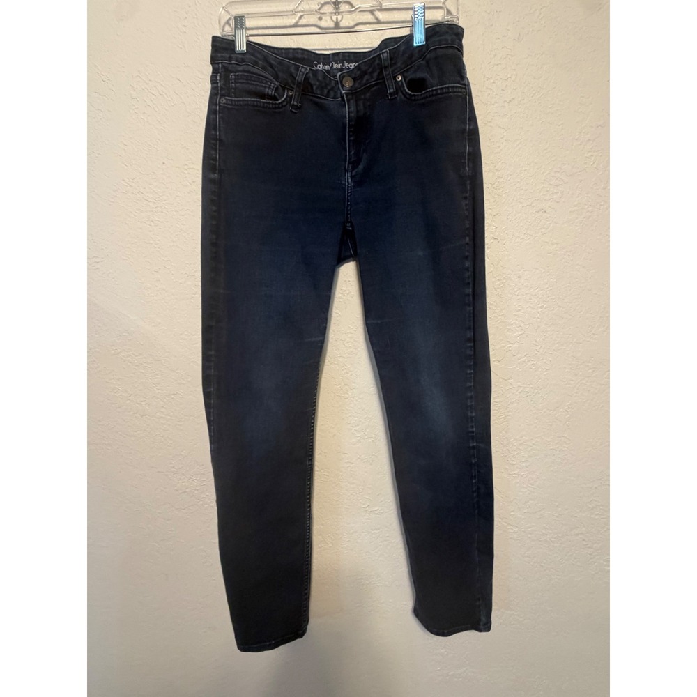 Calvin Klein Jeans Womens 12x32 Ultimate Skinny Dark Wash Stretch Denim Blue